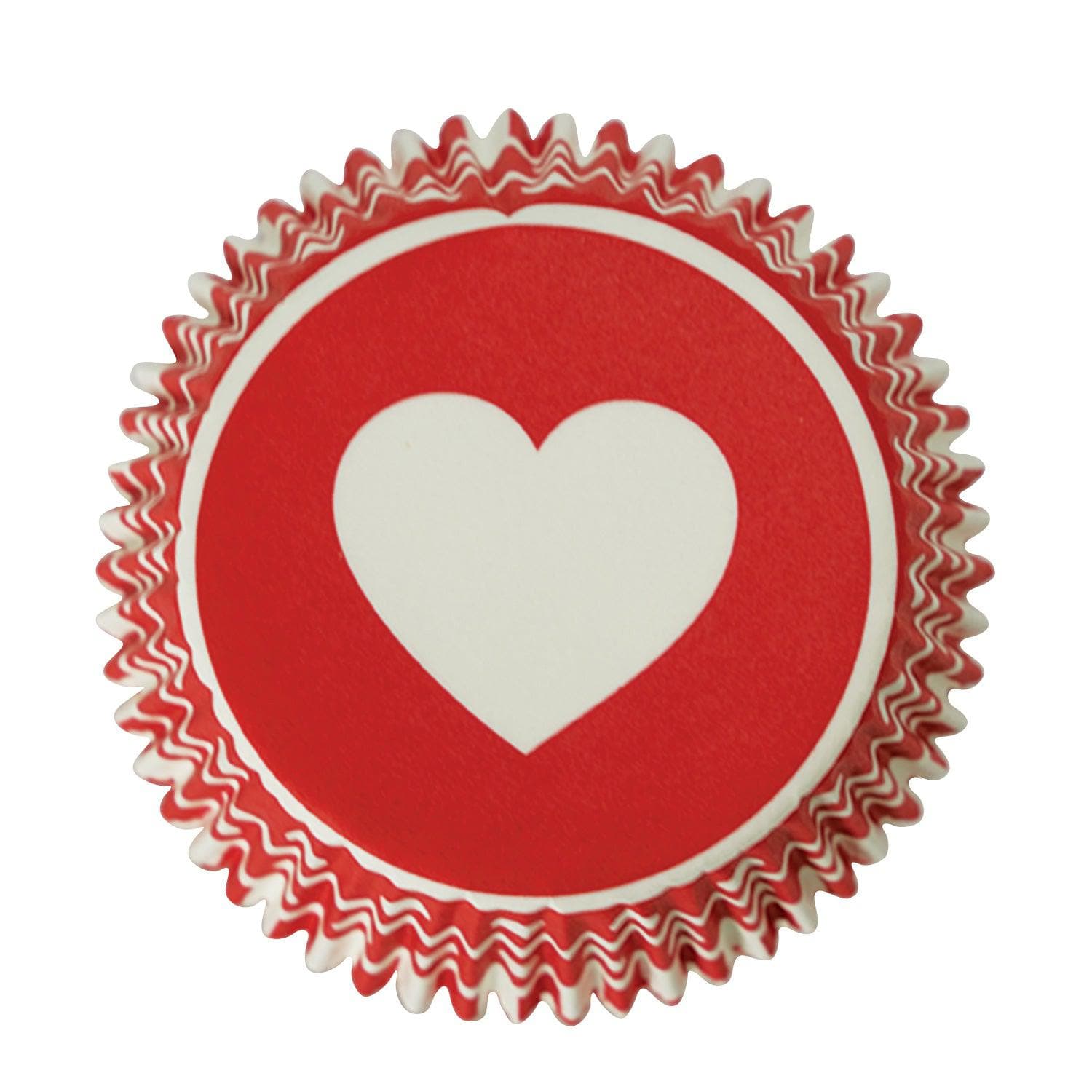 Bulk Banded Heart Standard Size Cupcake Wrappers & Liners - Perfect for Valentine's Day, Birthday Parties & Wedding Desserts