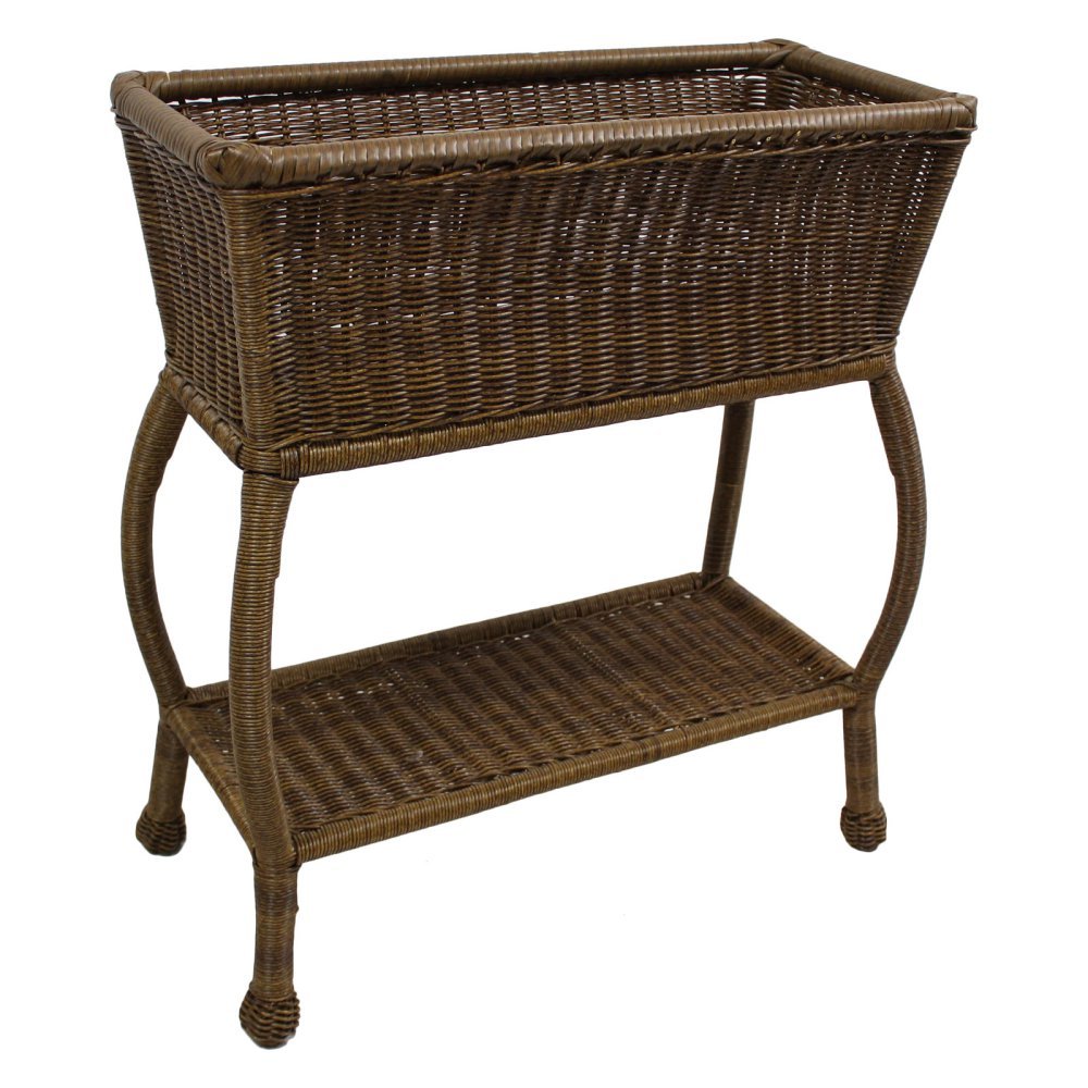 Durable PVC Resin & Steel Outdoor Side Table - Weather-Resistant Patio Furniture for Garden, Poolside, or Balcony Use