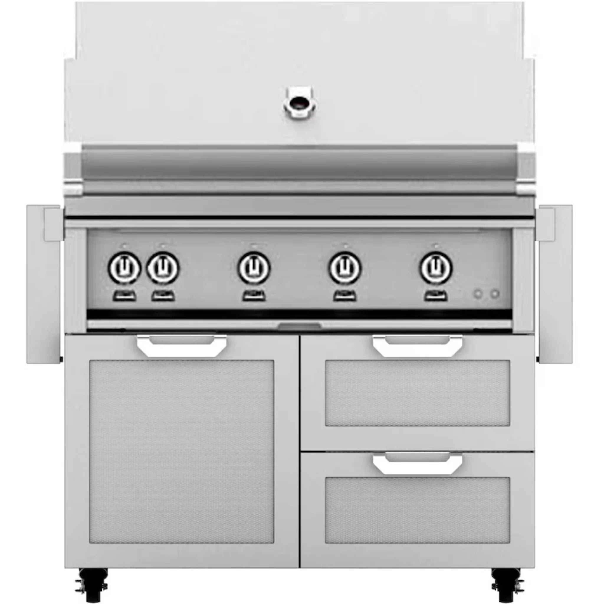Hestan 42-Inch Freestanding Outdoor Gas Grill with Door & Double Storage Drawers - GBR42 GCR42 - Perfect for Backyard BBQs, Patio Cooking, and Outdoor Entertaining