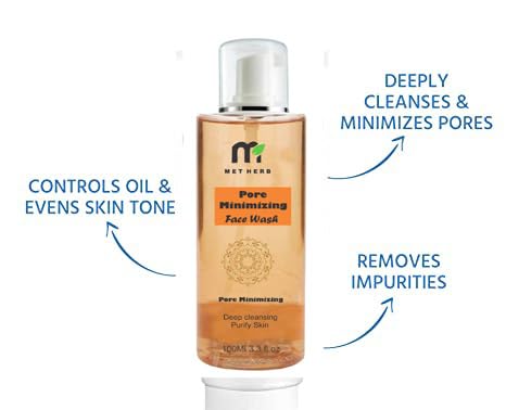 MET HERB Pore Minimizer Cleanser - Exfoliating Facial Scrub for Deep Cleansing, Blackhead & Pimple Treatment - 100ml - Perfect for Oily & Acne-Prone Skin Daily Care Routine