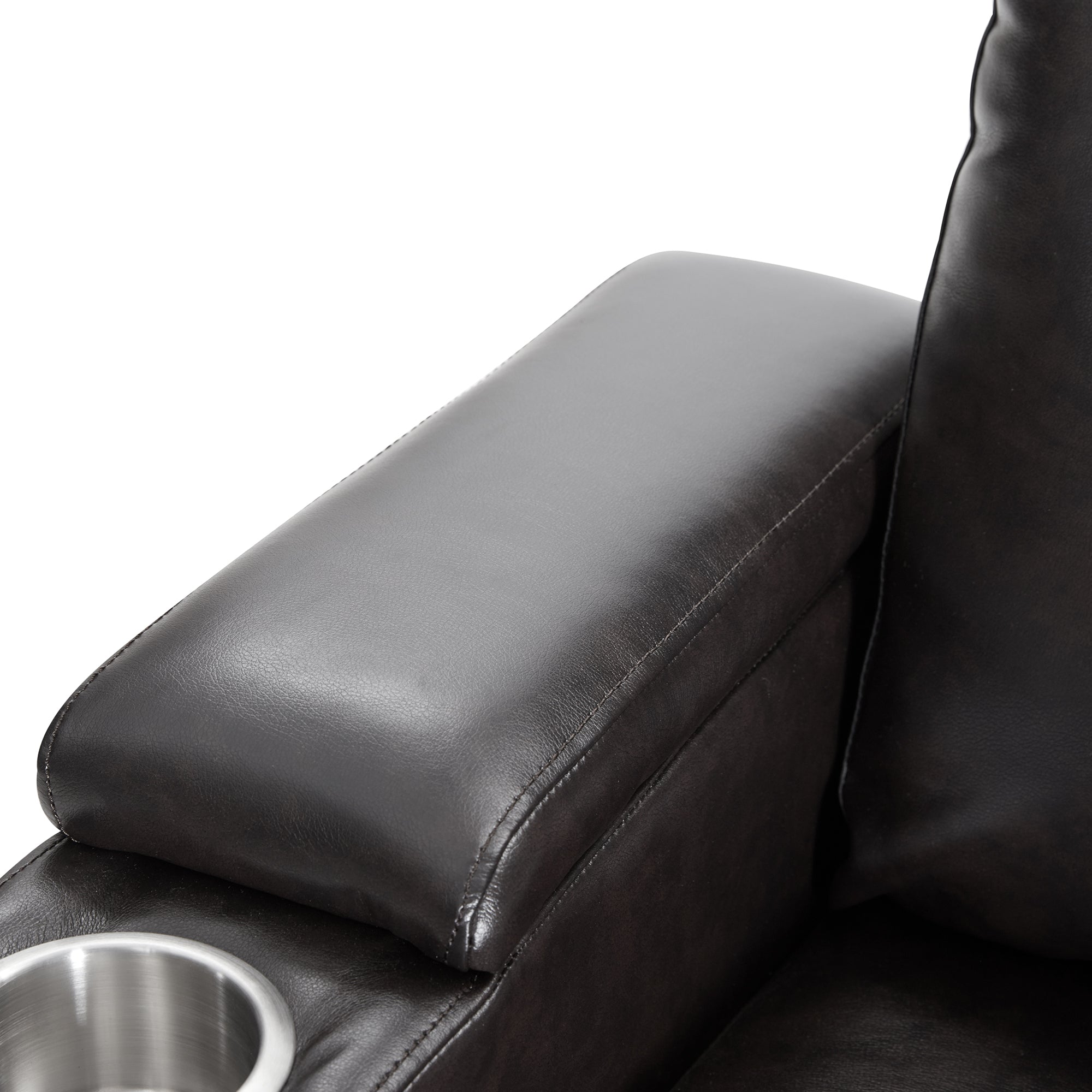 Power Motion Recliner Chair with USB Charging Port, Hidden Arm Storage, 2 Cup Holders & 360° Swivel Tray Table - Black - Perfect for Living Room, Home Theater & Office Relaxation