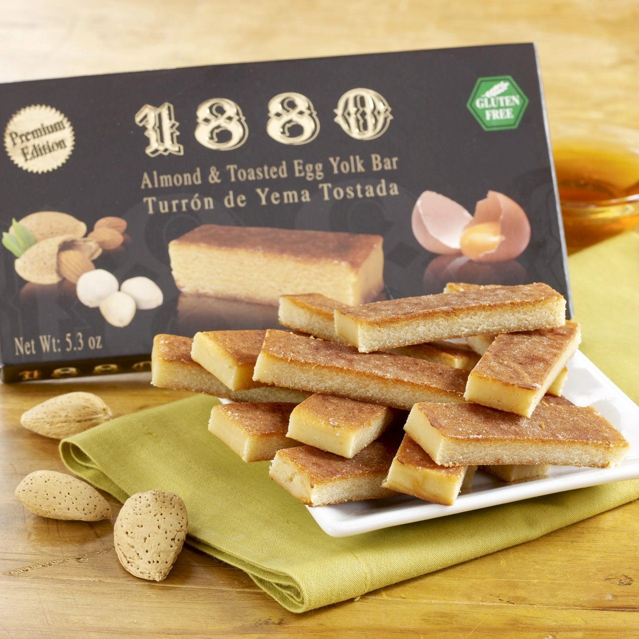 Premium 1880 Yema Ground Almond Turrón Candy by La Tienda - Authentic Spanish Nougat Treat for Holidays, Gifts & Dessert Lovers