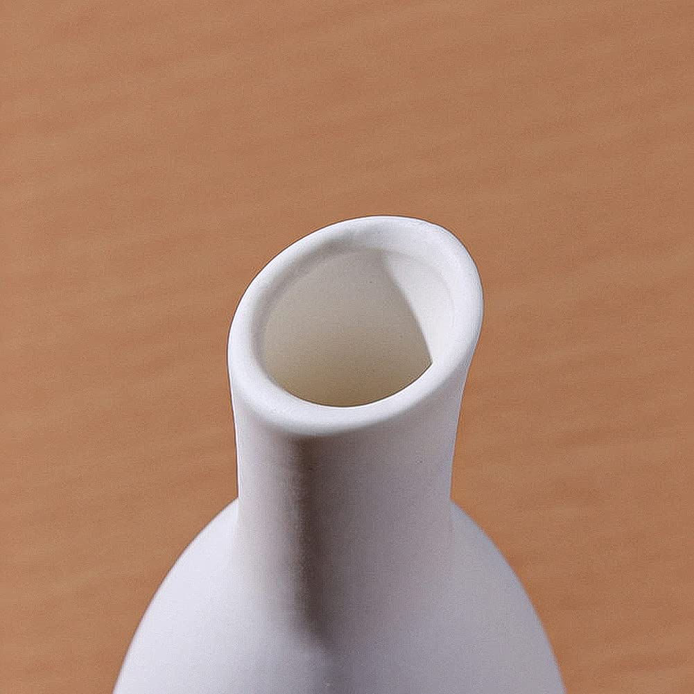 Elegant White Ceramic Flower Vase Set of 2 - Small Decorative Table Centerpieces for Home, Living Room, Office & Wedding Decor | Perfect for Floral Arrangements, Interior Design & Gift Giving