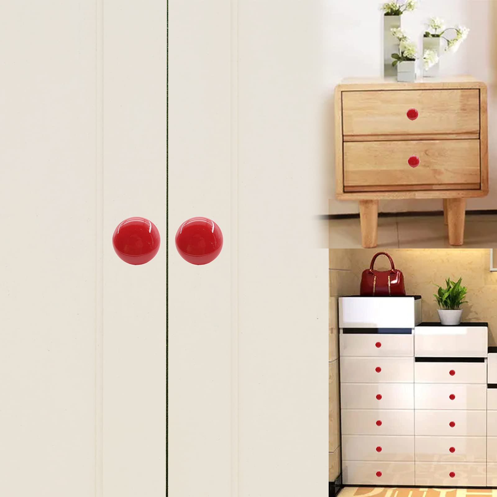 6 Pack Ceramic Cabinet Knobs - Handmade Decorative Round Drawer Pulls for Kitchen, Bedroom, Bathroom & Office Furniture (Home Improvement & DIY Upgrade) - Perfect for Dressers, Wardrobes, Desks & Storage Cabinets