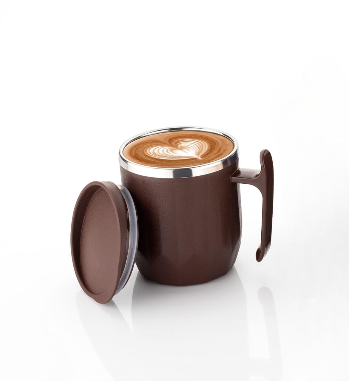 Insulated Stainless Steel Coffee Mug with Lid - Double Wall Tea & Milk Cup for Home, Office, Travel - Perfect Gift for Best Friend - Great for Hot & Cold Beverages - 1 Pack
