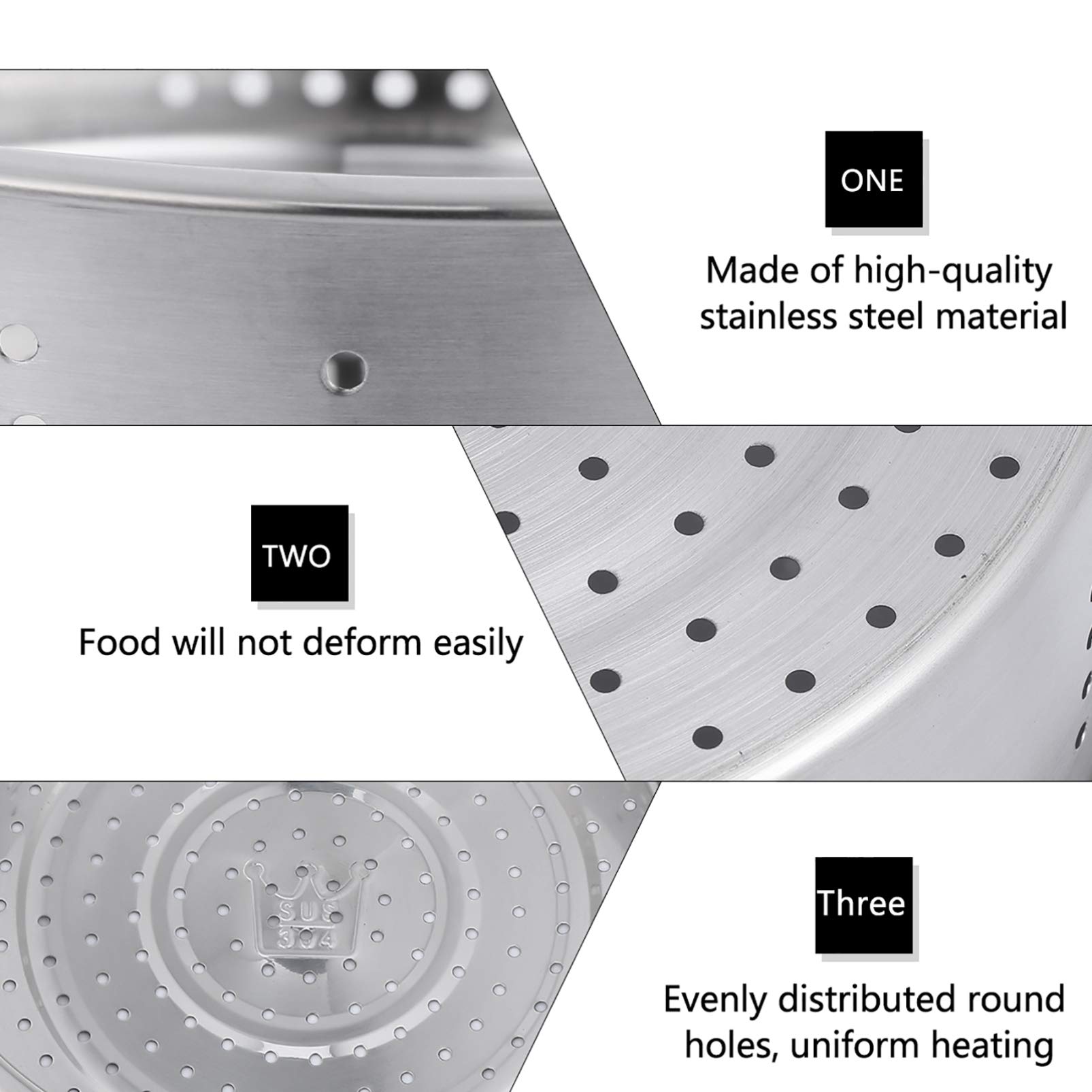 Stainless Steel Steamer Basket Insert for Pressure Cooker & Canner - Hemoton 1-Piece Steam Rack for Tinned Seafood, Electric Canner & Microwave Use - Perfect for Home Kitchen, Meal Prep & Healthy Cooking