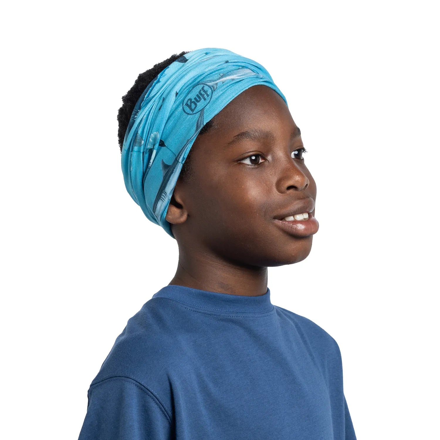 CoolNet UV® Cooling Neck Gaiter for Youth - Shark Diver Design - Sun Protection & Breathable for Outdoor Sports, Swimming, and Beach Activities