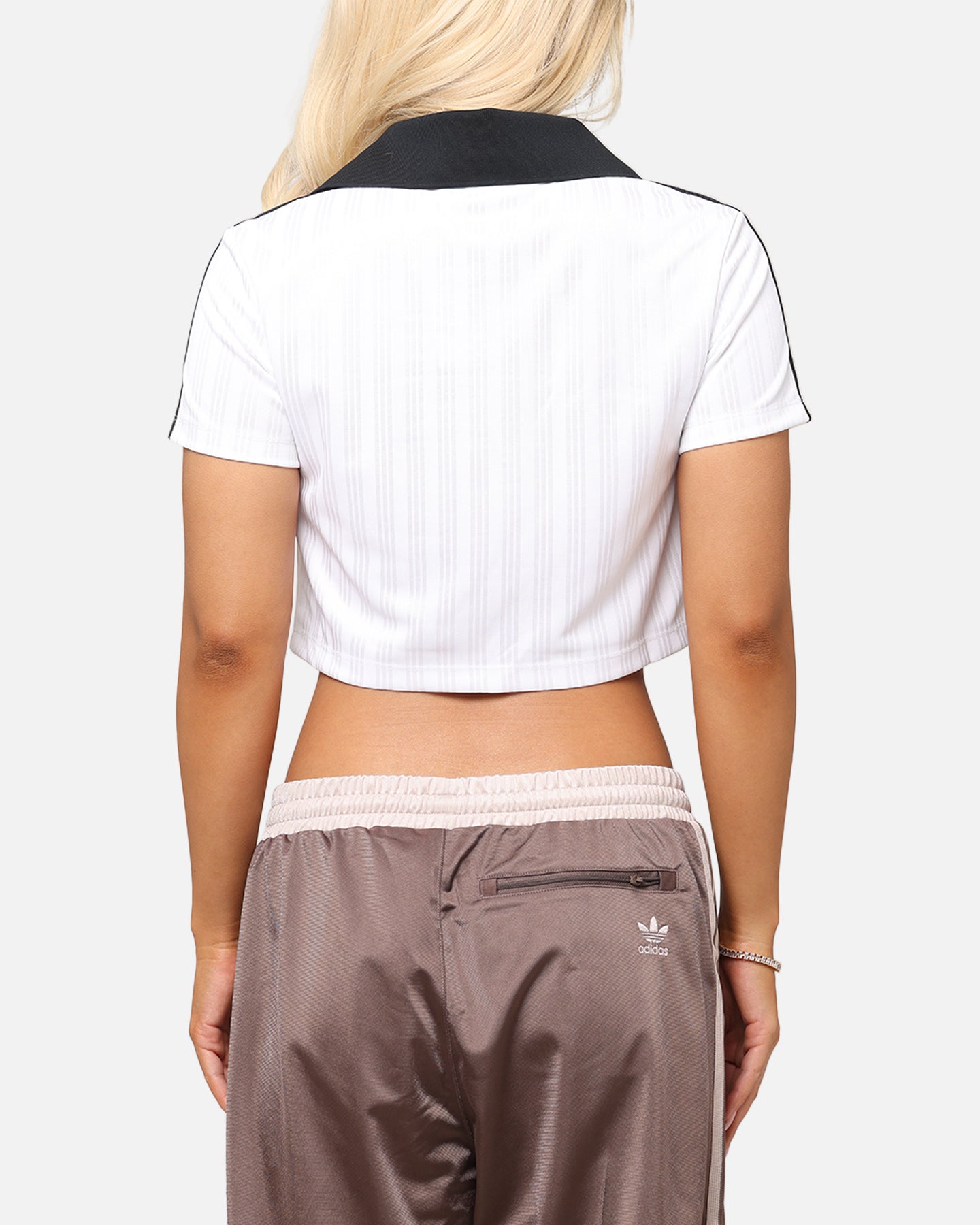 Adidas Women's Jacquard Crop Polo Shirt - White | Breathable & Stylish Golf & Tennis Top for Active Women | Perfect for Sports, Workouts & Casual Wear