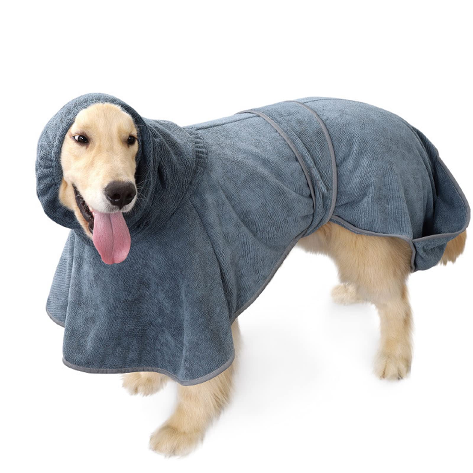 **Petyoung Super Absorbent Dog Bathrobe Towel with Hand Pockets - Fast Drying Pet Drying Coat for Dogs After Bath, Swimming & Grooming - Perfect for Small, Medium & Large Breeds**