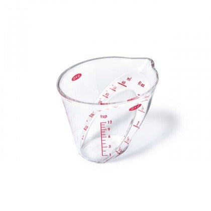 Mini Angled Measuring Cup - 2oz/60ml Kitchen Measuring Tool for Baking, Cooking & Mixing Drinks | Easy-Read Measurement for Liquid & Dry Ingredients