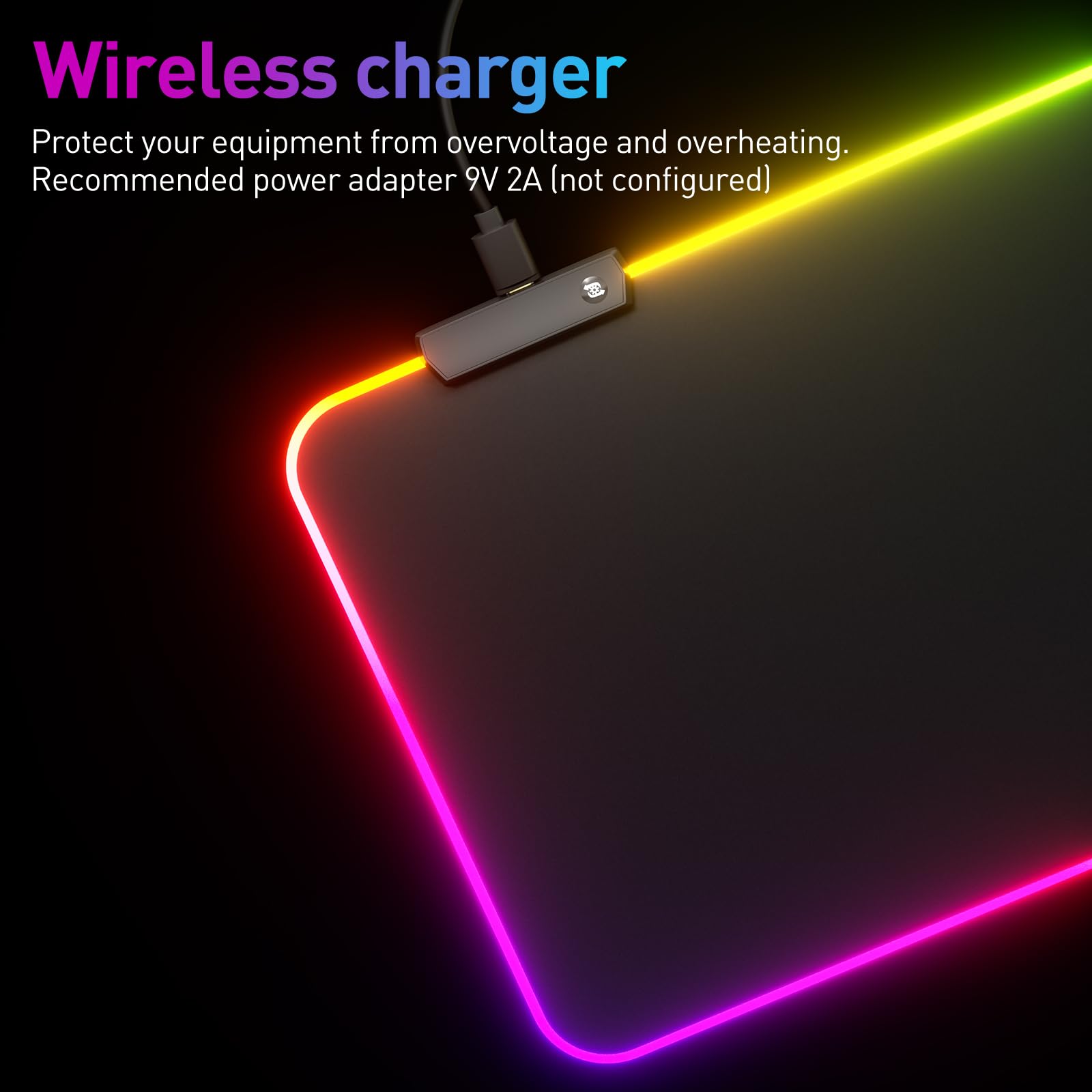 RGB LED Gaming Mouse Pad - Large Extended Glowing Mouse Mat for PC, Laptop, Mac - Perfect for Gaming Setup, Office Work & Streaming Studio