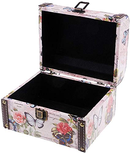Taotenish Wooden Jewelry Box with Butterfly & Rose Design - Premium Treasure Storage Organizer for Necklaces, Rings & Earrings - Perfect Gift Box for Women, Brides & Jewelry Lovers (Home Decor & Travel Use)