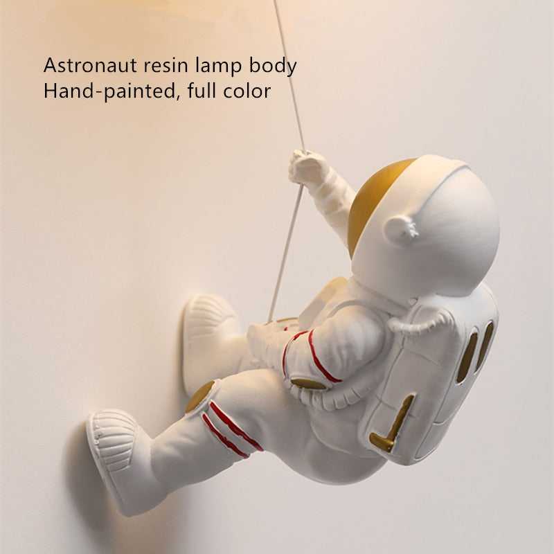 NASA Astronaut on Moon Wall Lamp - LED Night Light for Kids Room, Bedroom & Nursery - Space-Themed Decor for Boys & Girls