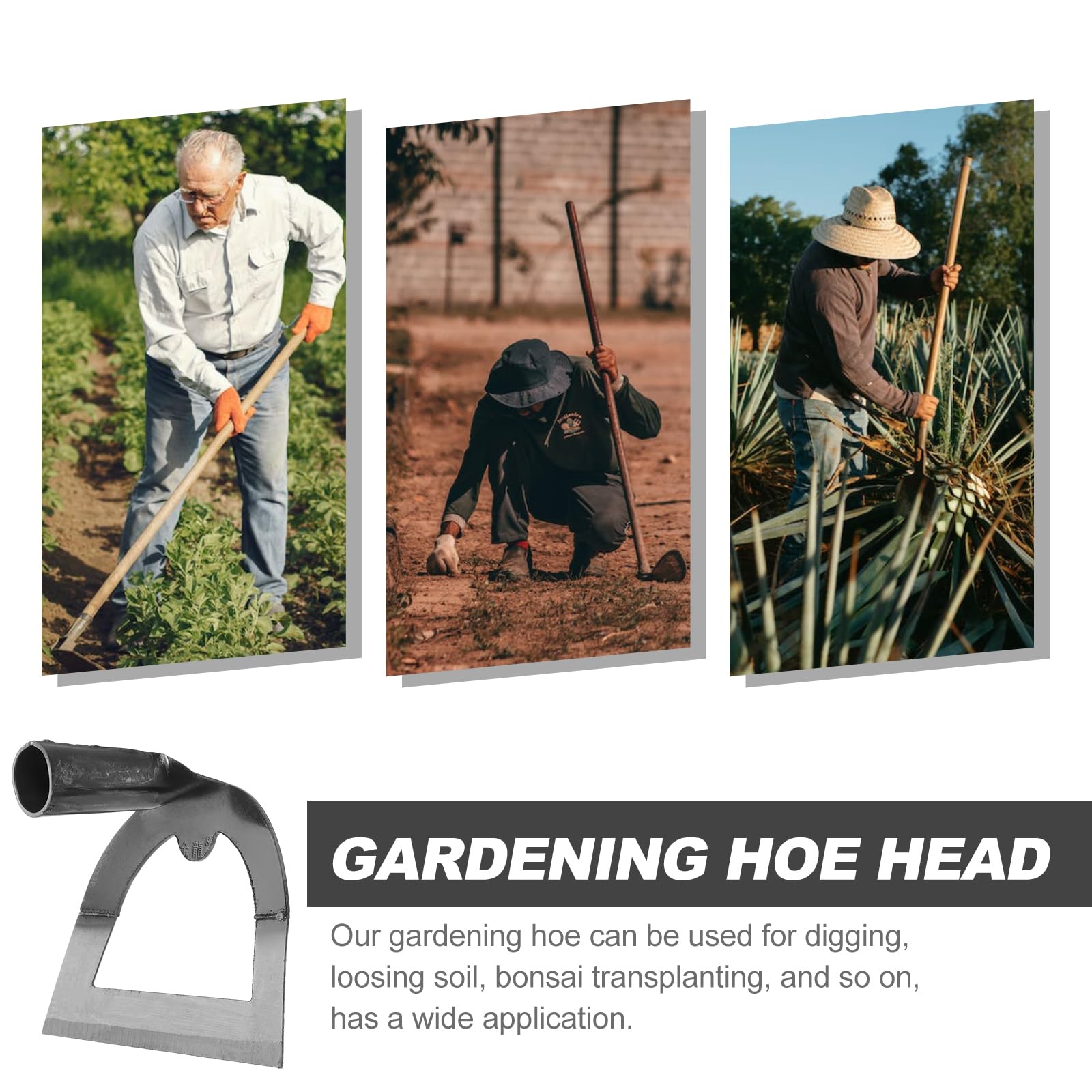 HANABASS Hollow Garden Hoe - Stainless Steel Grub Hoe Head Replacement for Gardening, Weeding, Digging & Soil Cultivation | Perfect for Vegetable Beds, Flower Gardens & Landscaping Projects