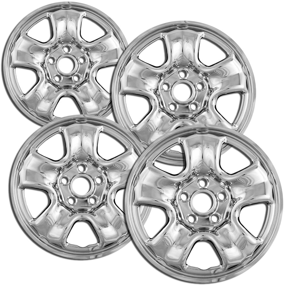 OxGord 17 Inch Wheel Skins for 2015-2018 Jeep Renegade - Set of 4 Chrome ABS Wheel Covers | Durable Tire Replacement Caps | Perfect for Off-Roading & Urban Driving