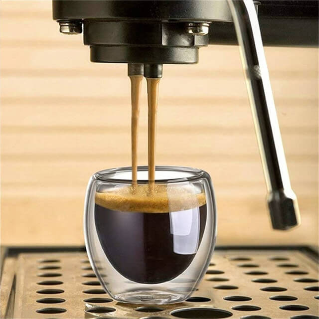 Isadore Double Wall Insulated Espresso Cups - 6oz Glass Coffee Mugs for Hot & Cold Drinks - Perfect for Home, Office, and Café Use