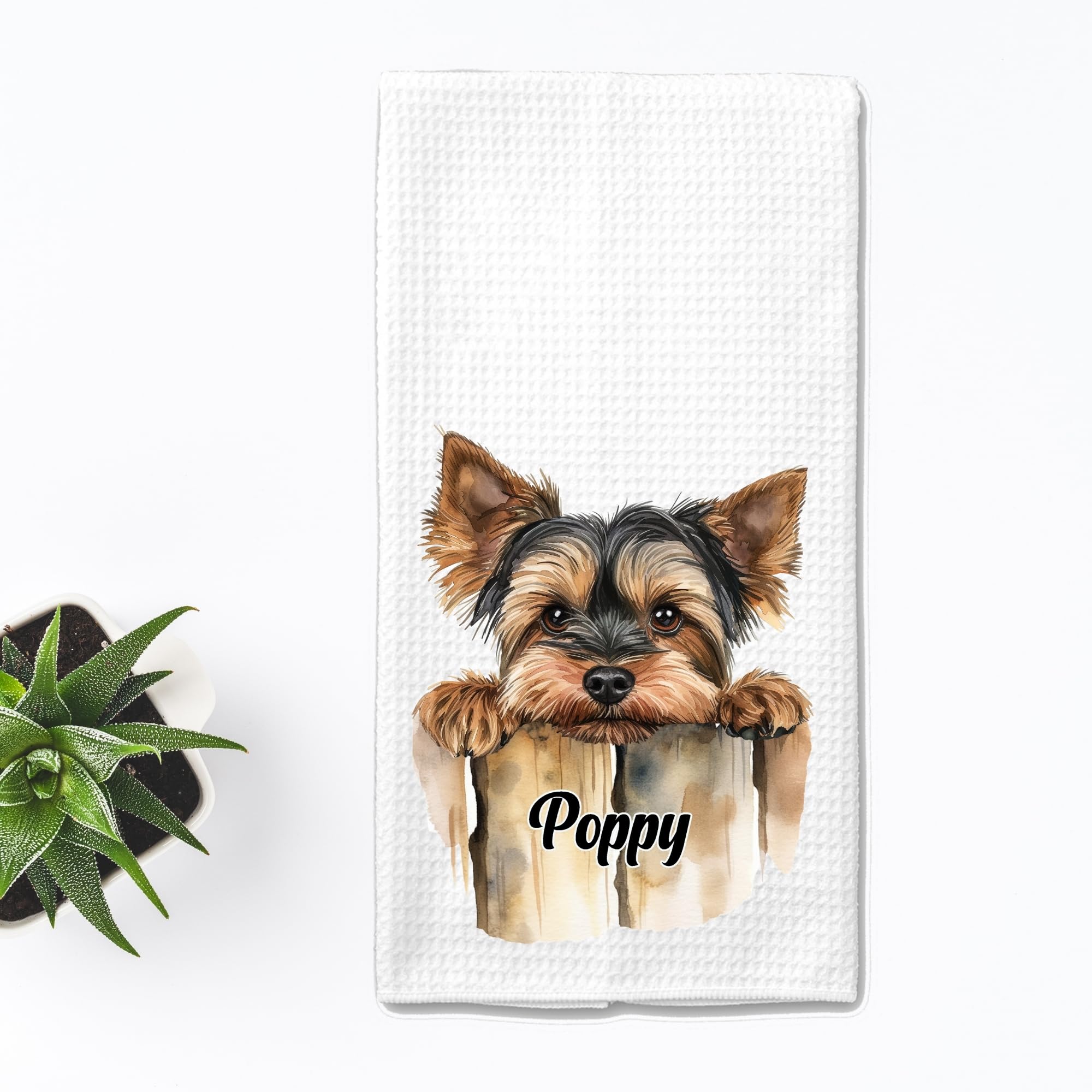 Personalized Yorkie Dog Hand Towel - Soft Microfiber Kitchen & Bath Towel Set - Perfect Housewarming, Wedding & Birthday Gift for Women & Mom - 16x24 Inches - Ideal for Kitchen Decor, Bathroom Essentials & Pet Lover Gifts