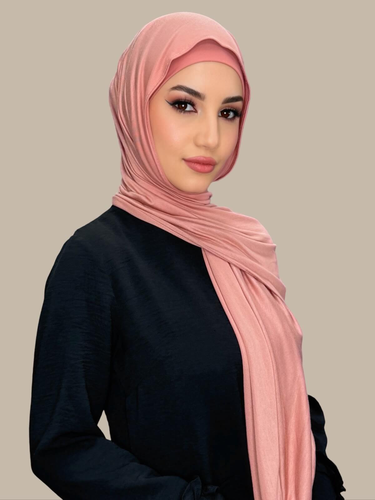 Premium Jersey Hijab Wood Rose - Soft & Breathable Muslim Headscarf for Women - Perfect for Daily Wear, Prayer & Special Occasions