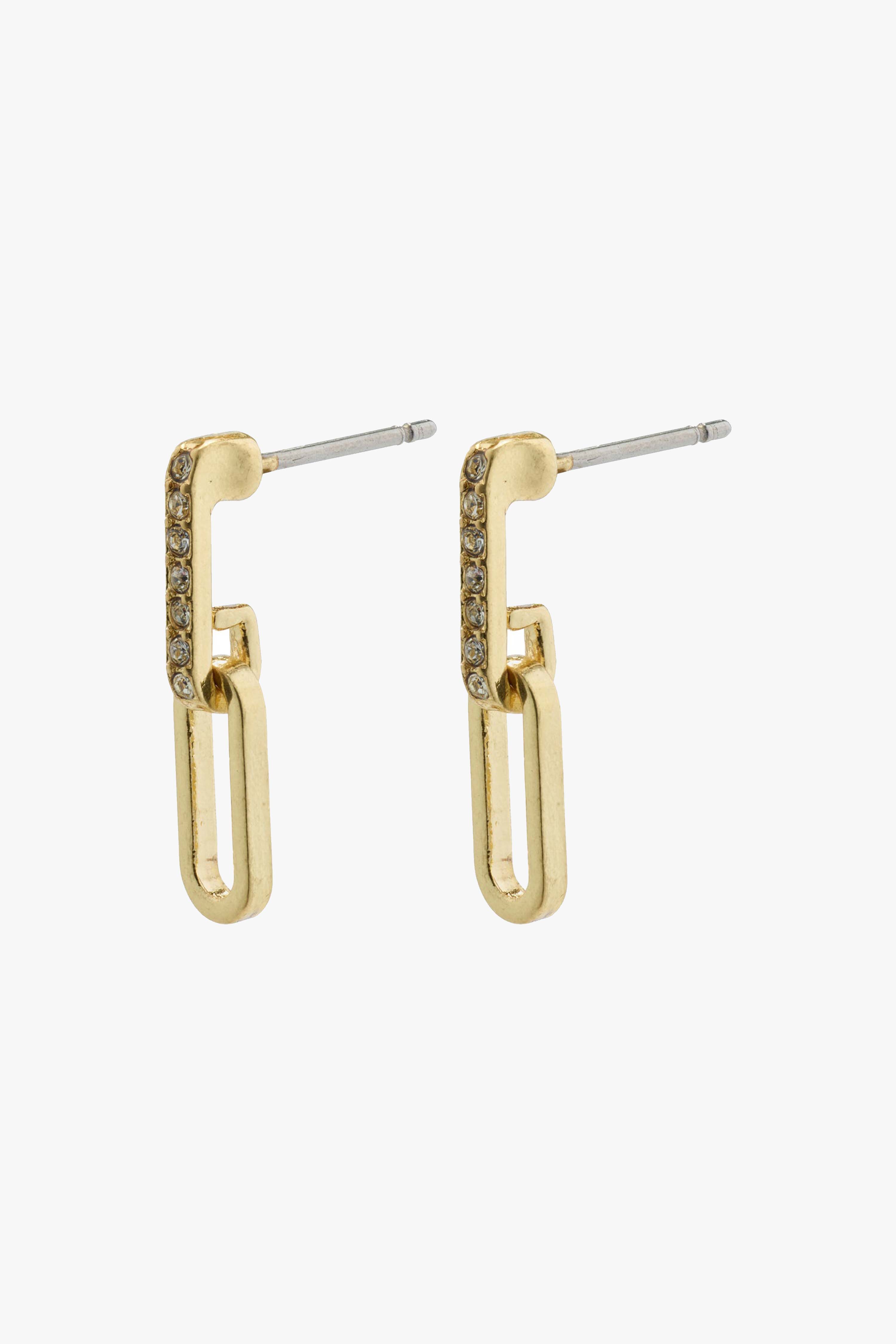 Elegant Gold Plated Crystal Linked Earrings for Women - Perfect for Weddings, Parties & Special Occasions