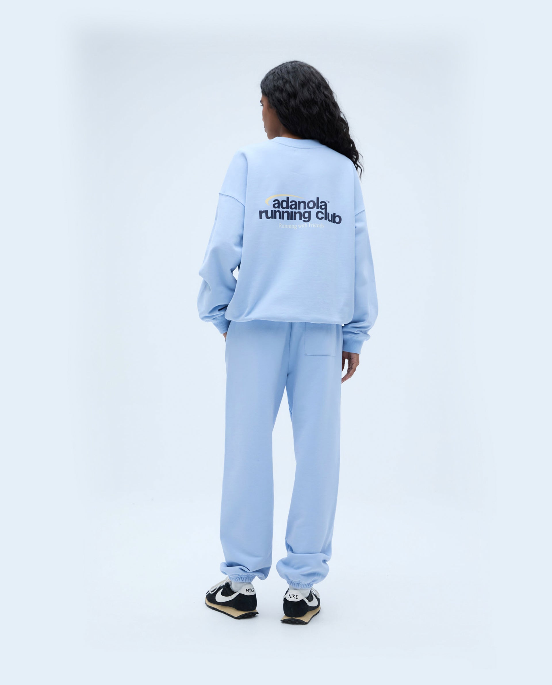 Adanola Women's Oversized Running Sweatshirt - Soft Athletic Pullover Hoodie for Jogging & Gym - Powder Blue Casual Loungewear for Workouts & Streetwear Fashion