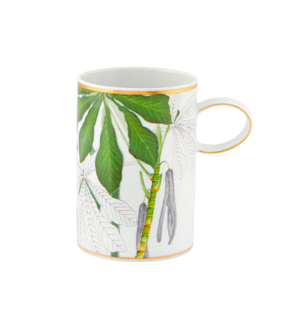 Vista Alegre Amazonia Coffee Mugs - Set of 4 Porcelain Tea Cups with Exotic Jungle Design - Perfect for Home, Office & Gift Giving
