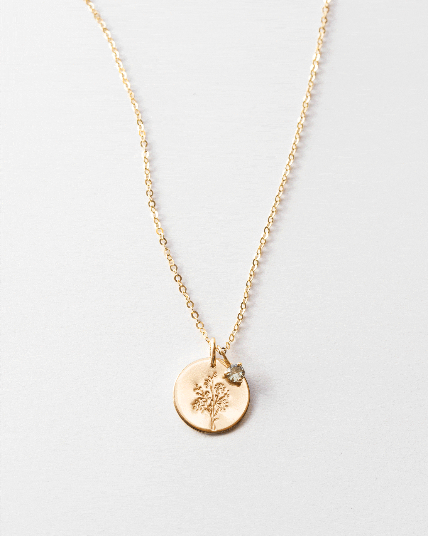 Flora Birthstone Necklace - Dainty Floral Pendant Jewelry for Women | Perfect Gift for Birthday, Anniversary & Mother's Day | Everyday Wear & Special Occasions