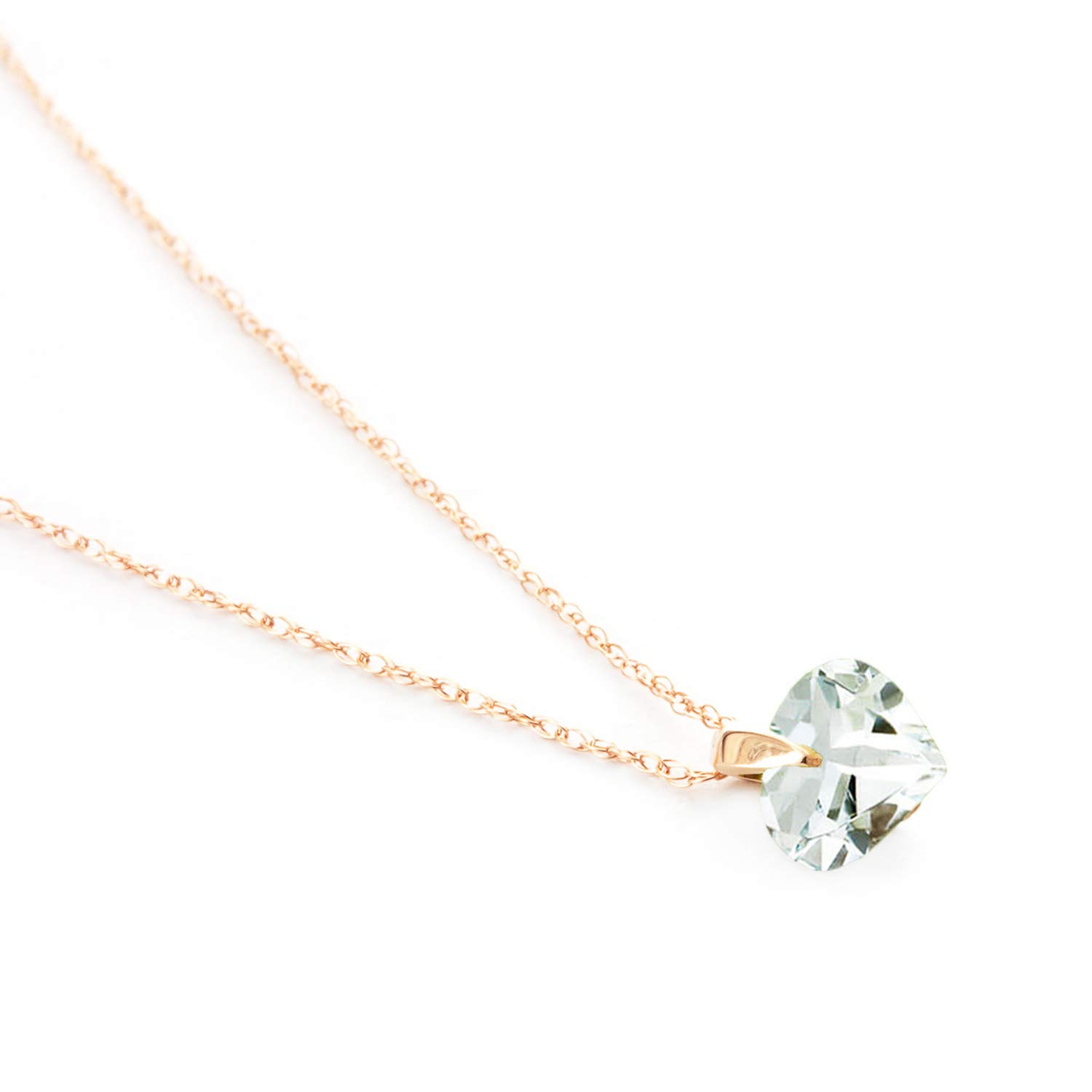 14K Solid Gold Necklace with Natural Aquamarine Gemstone | Elegant Galaxy Gold GG Jewelry for Women | Perfect for Weddings, Anniversaries & Special Occasions