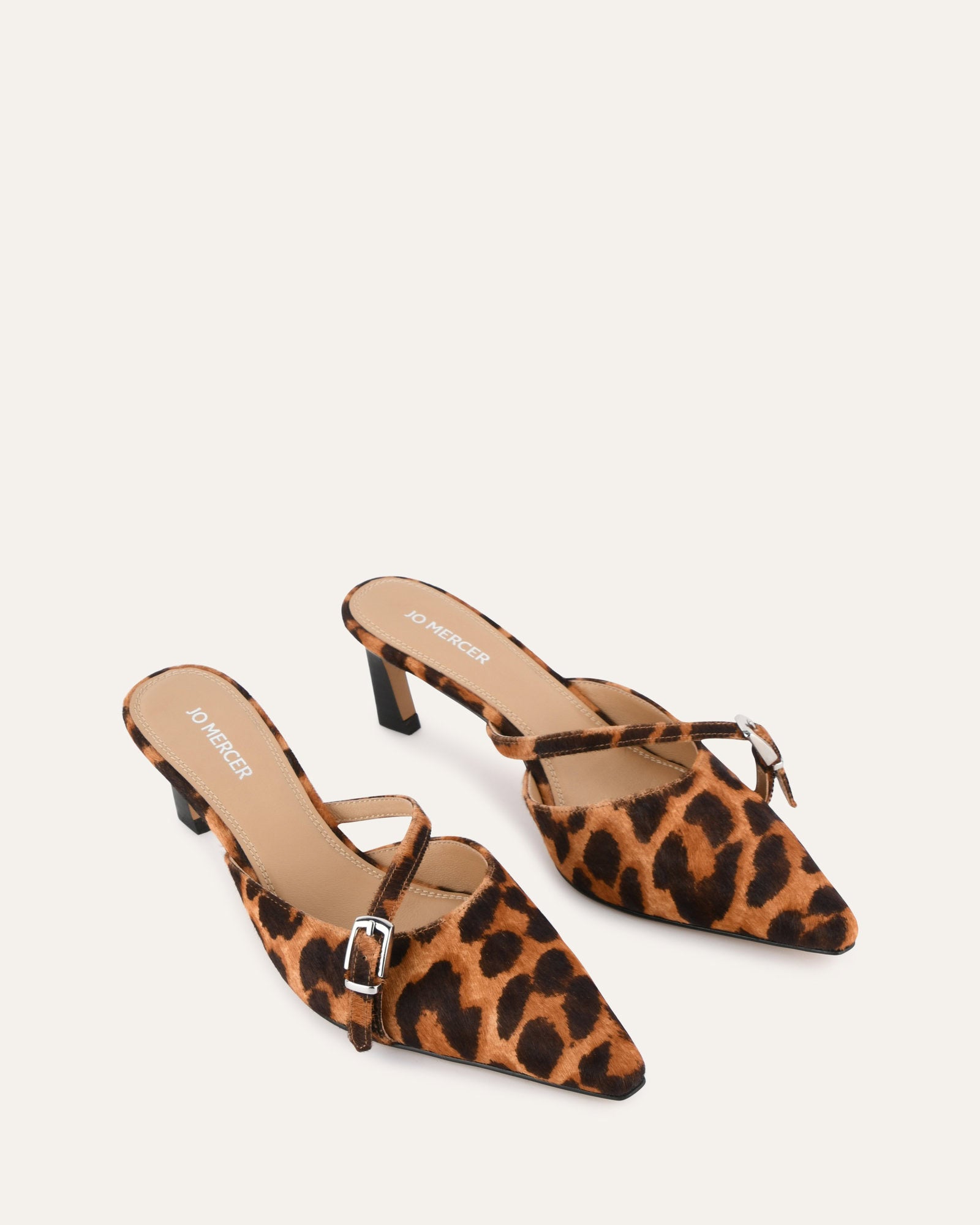 LEONA Women's Low Heel Ocelot Leather Shoes - Comfortable & Stylish for Office, Party & Casual Wear