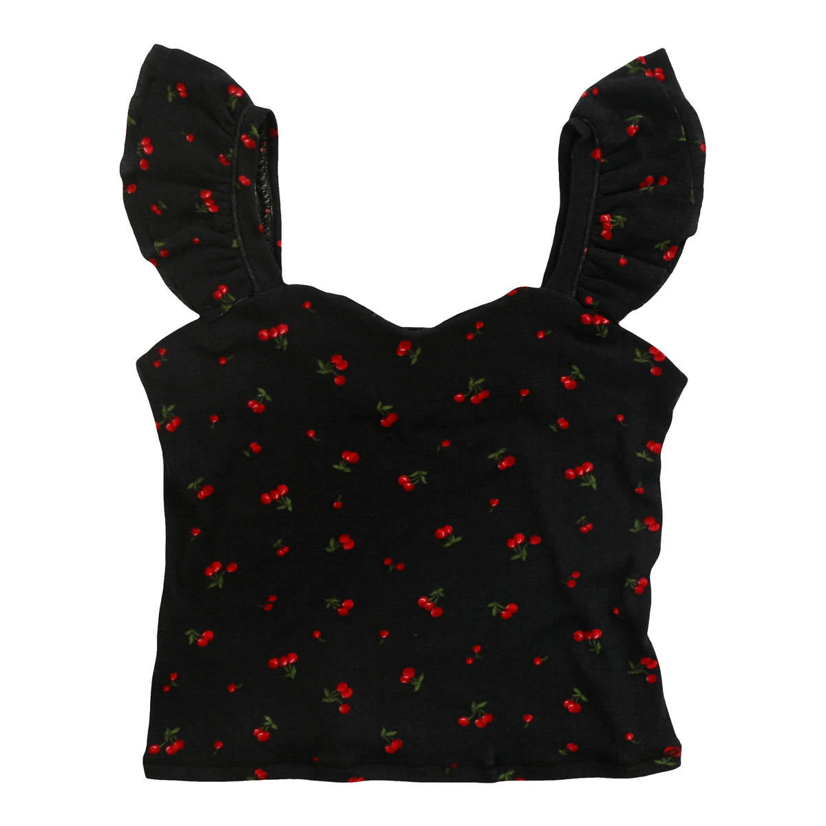 T2Love Cherry Sweetheart Flutter Sleeve Tank Top - Women's Summer Casual Blouse for Date Night & Outdoor Activities