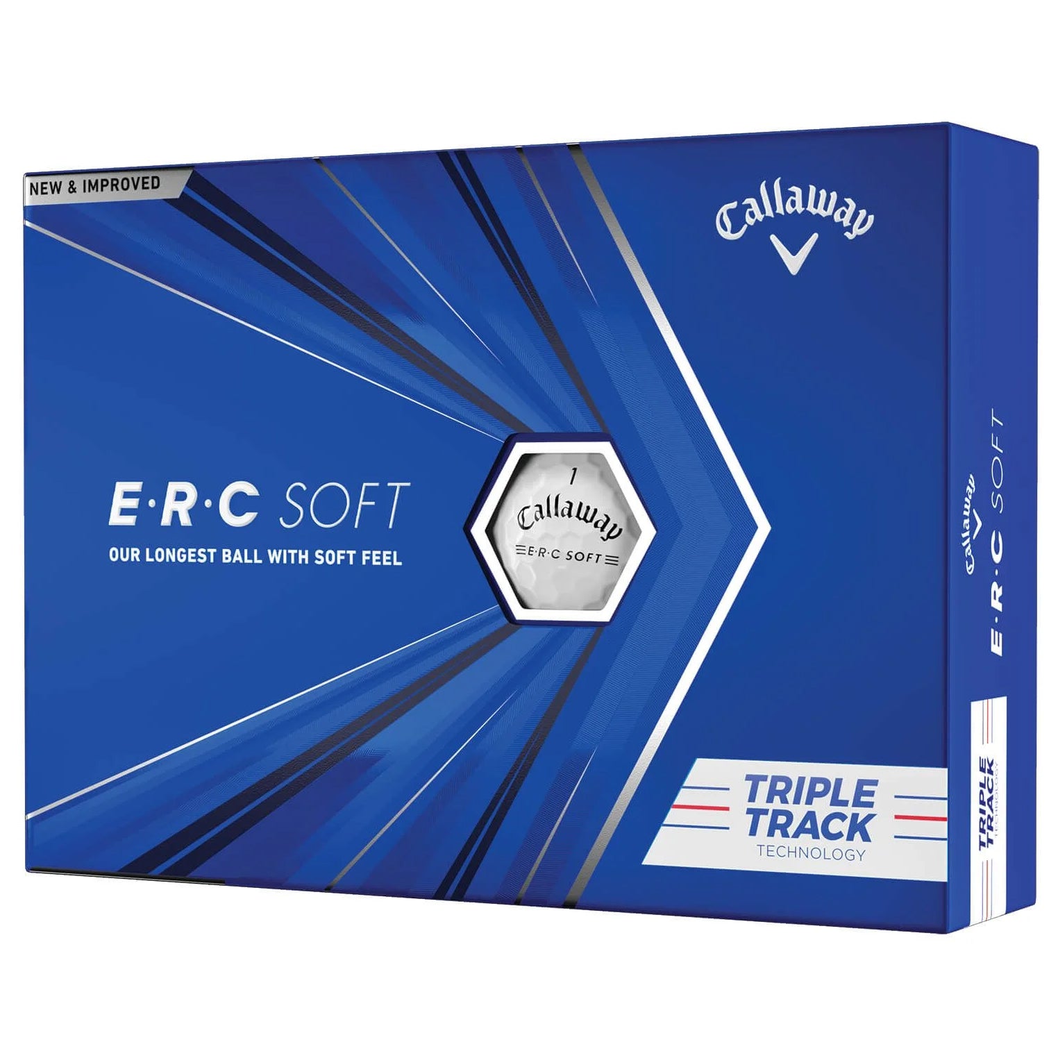 Callaway ERC Soft Triple Track Golf Balls - 12 Pack | High-Performance Golf Balls for Enhanced Alignment & Distance | Perfect for Practice & Tournament Play