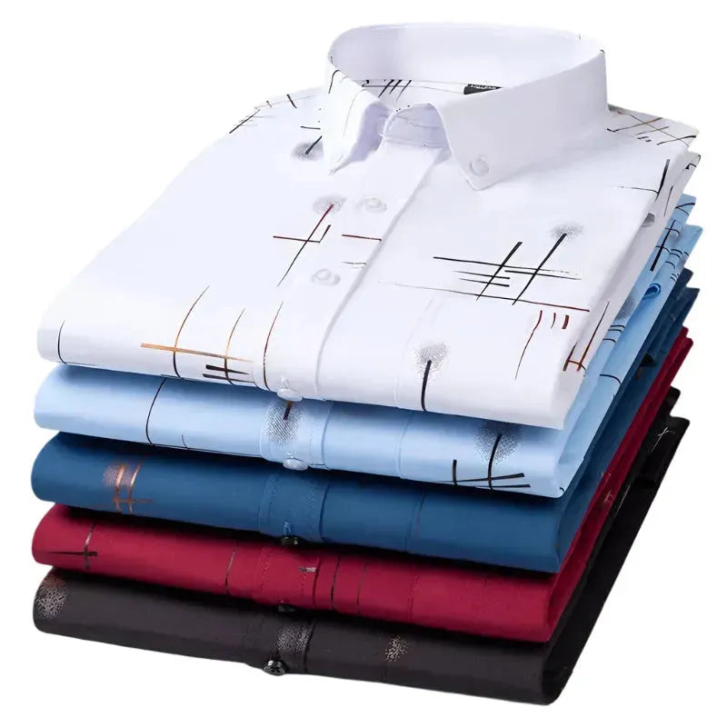Men's Striped Dress Shirt - Slim Fit Formal Business Shirt for Office, Wedding & Special Occasions