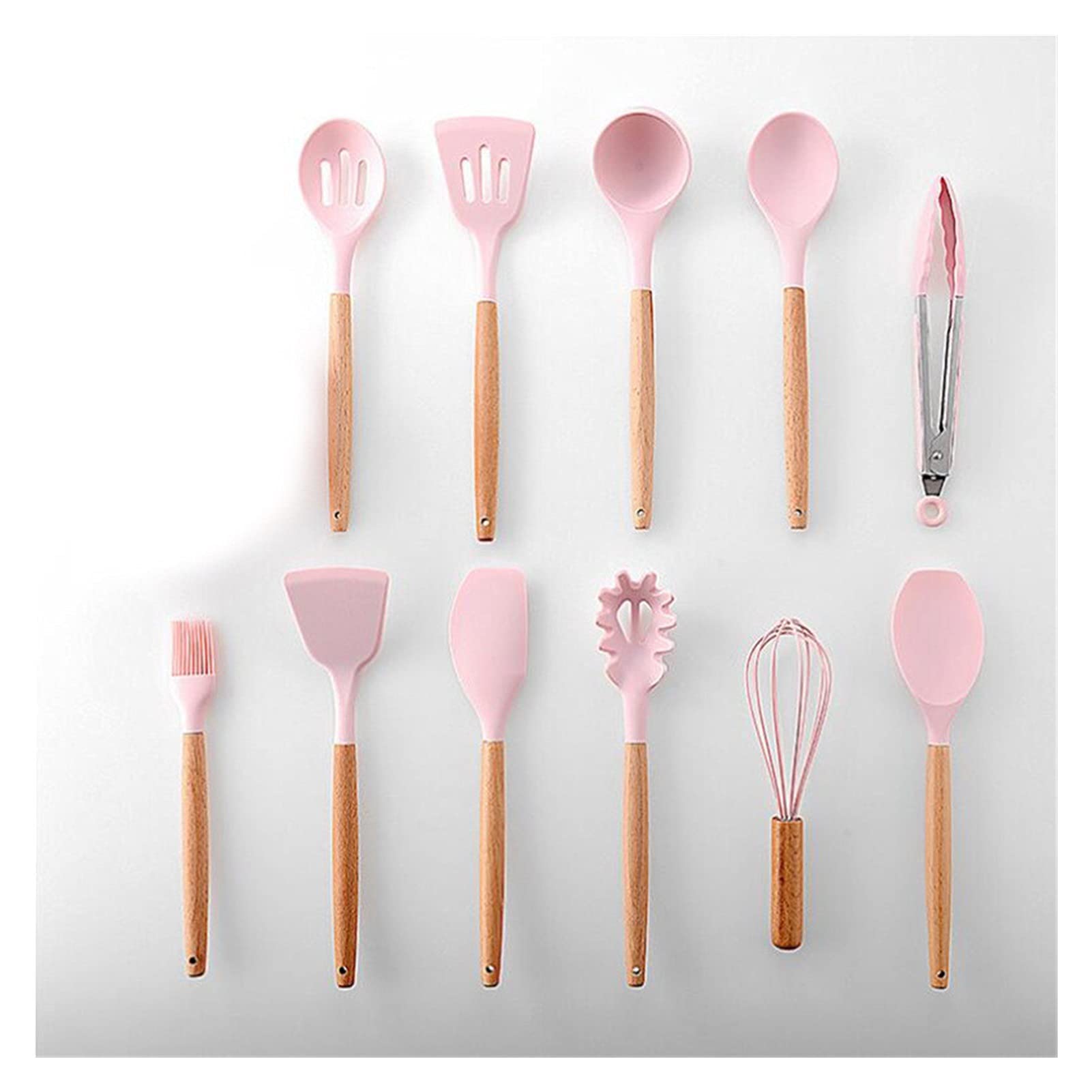Premium Silicone Kitchen Utensil Set - 11-Piece Non-Stick, Heat-Resistant Cooking & Baking Tools with Storage Box (Pink) - Perfect for Baking, Frying, Sauteing & Everyday Kitchen Use
