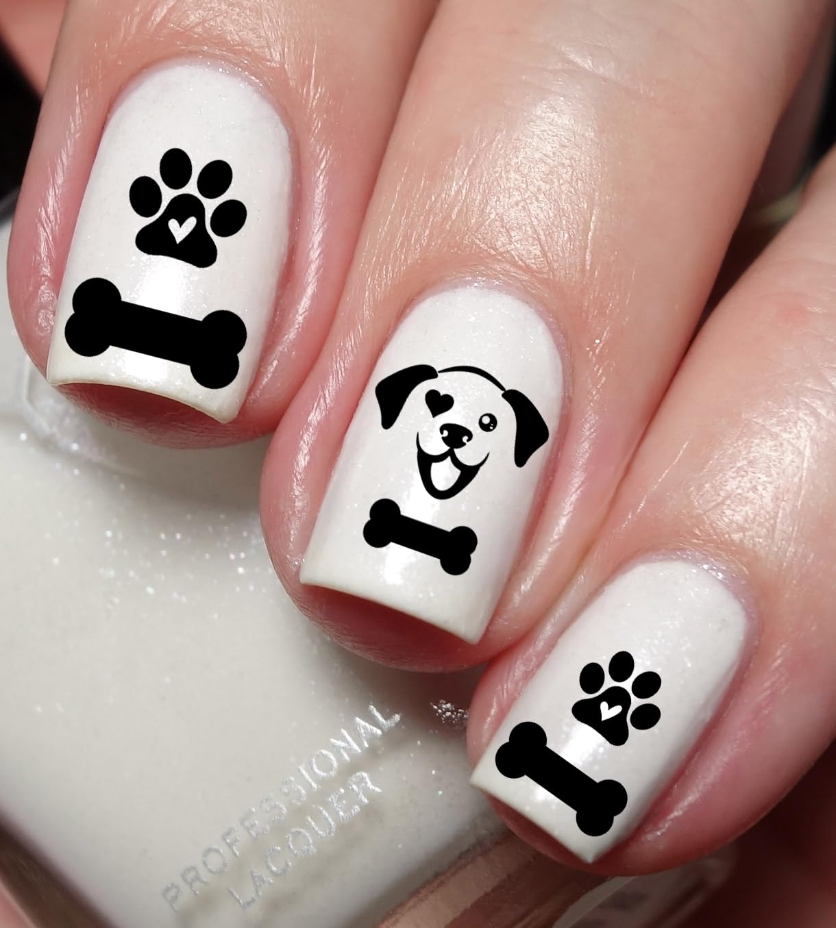 Dog Paw Heart Nail Art Decals - Cute Pet Lover Nail Stickers for Dogs & Cats - Perfect for DIY Nail Designs, Animal Lover Gifts & Paw-Themed Manicures