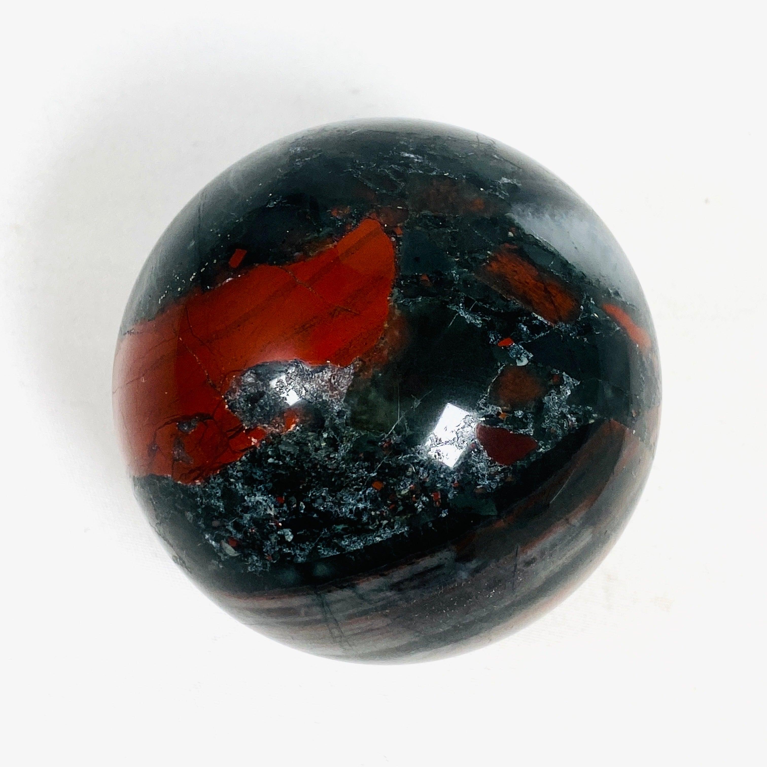 African Bloodstone Sphere ABS 5 - Natural Healing Crystal Ball for Meditation, Chakra Balancing & Home Decor - Perfect for Yoga, Reiki & Spiritual Gifts