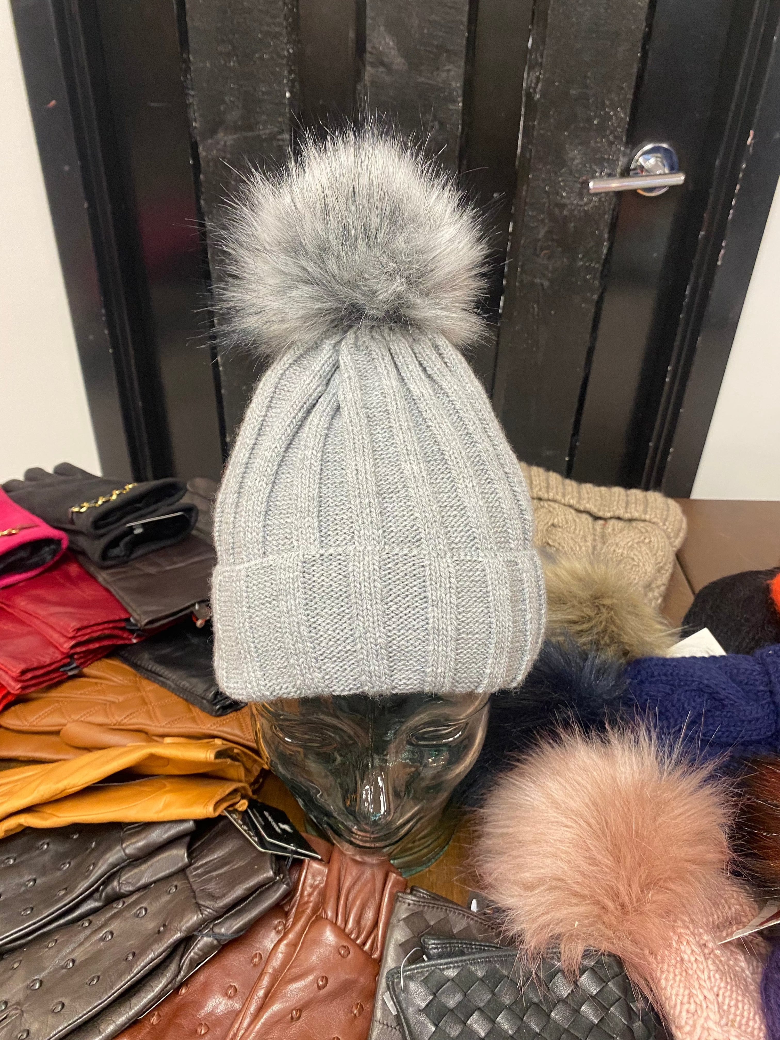 Cozy Knit Fleece Lined Pom Pom Winter Beanie Hat for Women - Warm Soft Cuffed Knit Hat for Cold Weather, Outdoor Activities & Fashion Accessories
