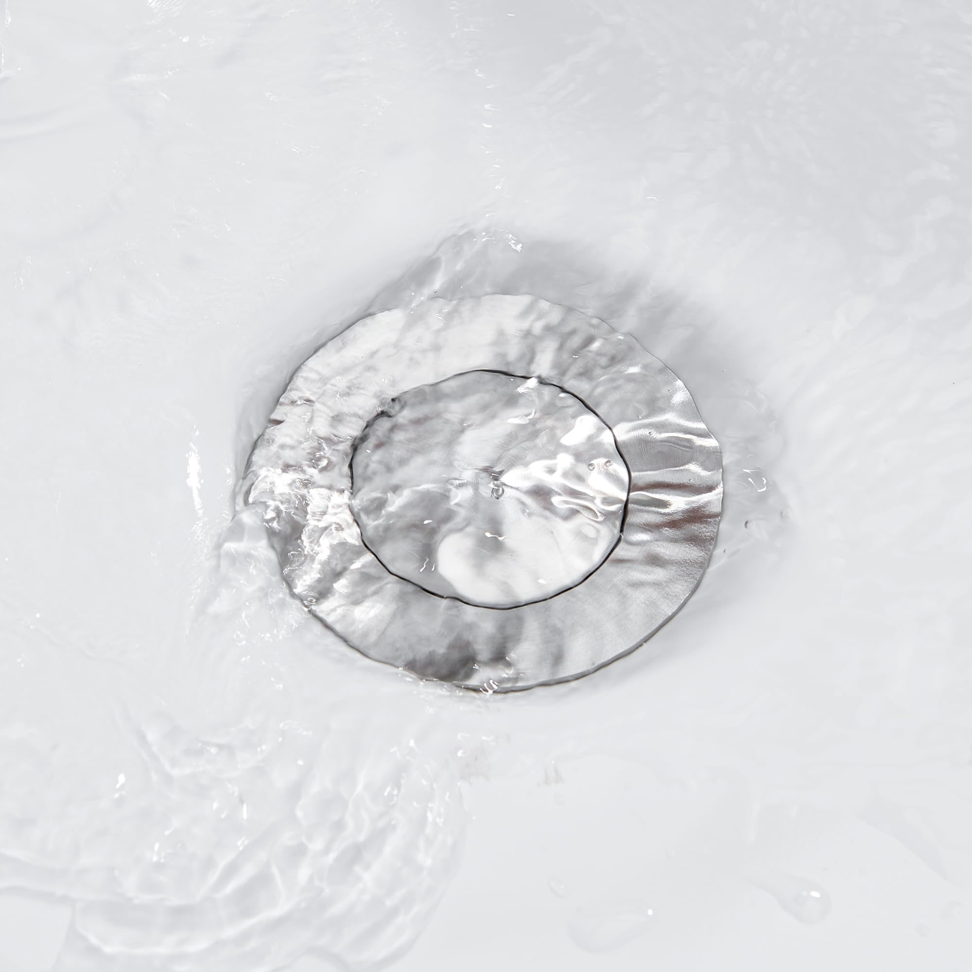 Brushed Nickel Pop Up Sink Drain Stopper with Overflow - Small Metal Drain Strainer with Detachable Basket for Bathroom Vessel & Vanity Sinks - Perfect for Modern Bathroom Renovations and Art Basin Installations