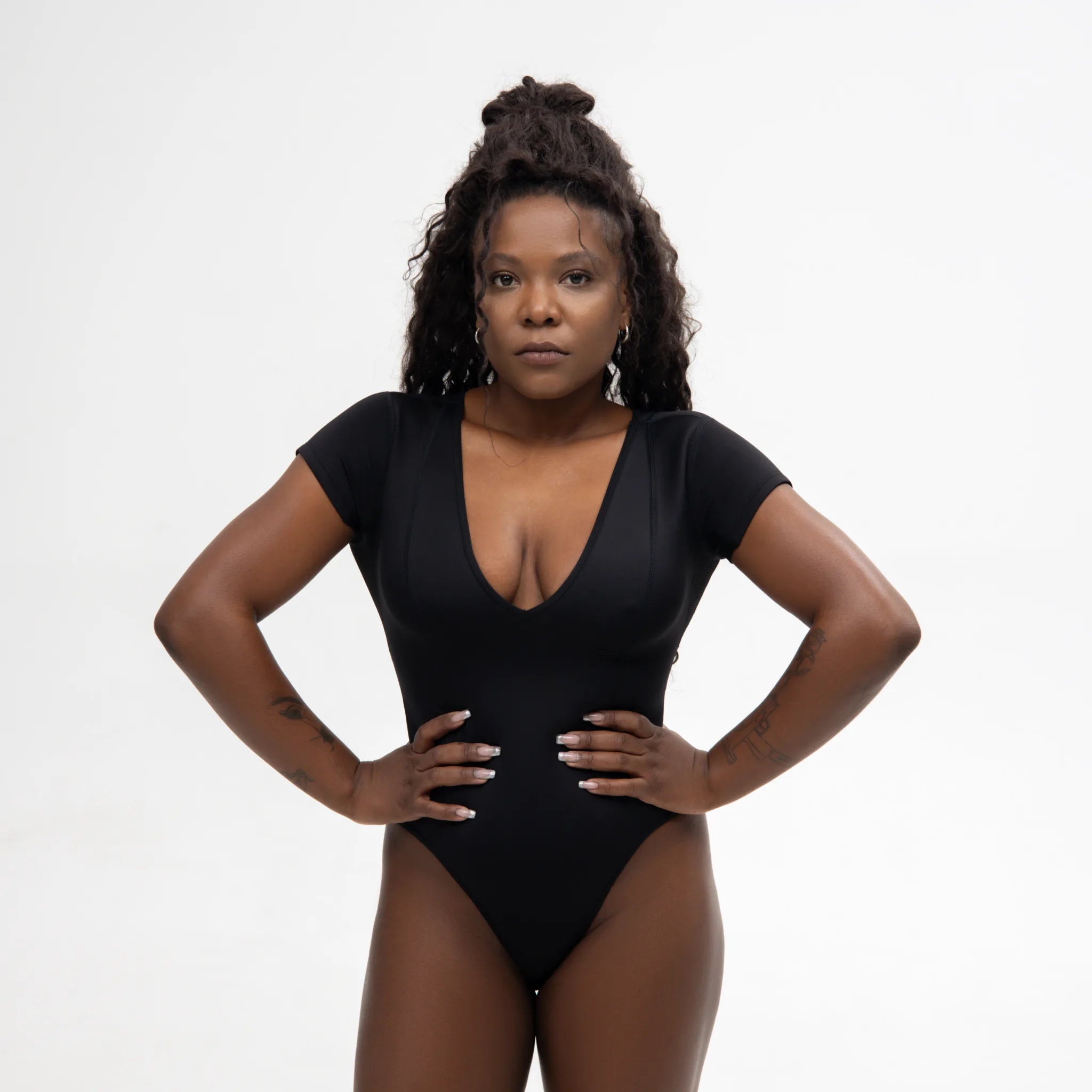 Black Elegance Bodysuit for Women - Sexy Stretchy Sleeveless Jumpsuit - Perfect for Date Night, Clubwear & Lingerie Layering