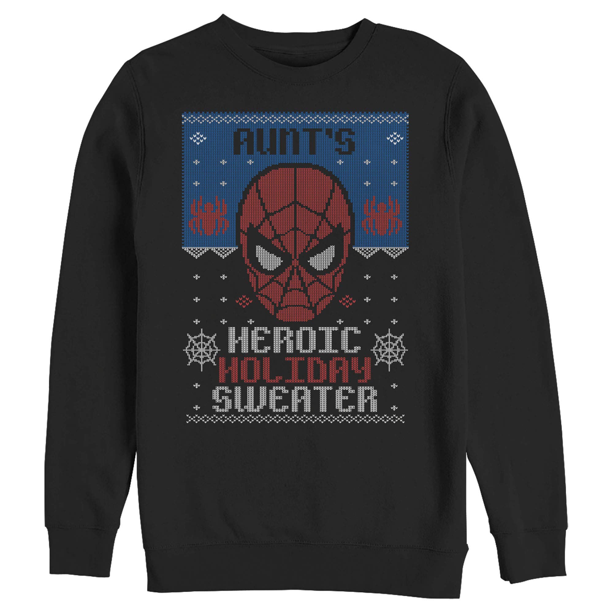 Men's Marvel Spider-Man Aunt May Heroic Holiday Sweatshirt - Superhero Graphic Pullover for Christmas, Cosplay & Casual Wear