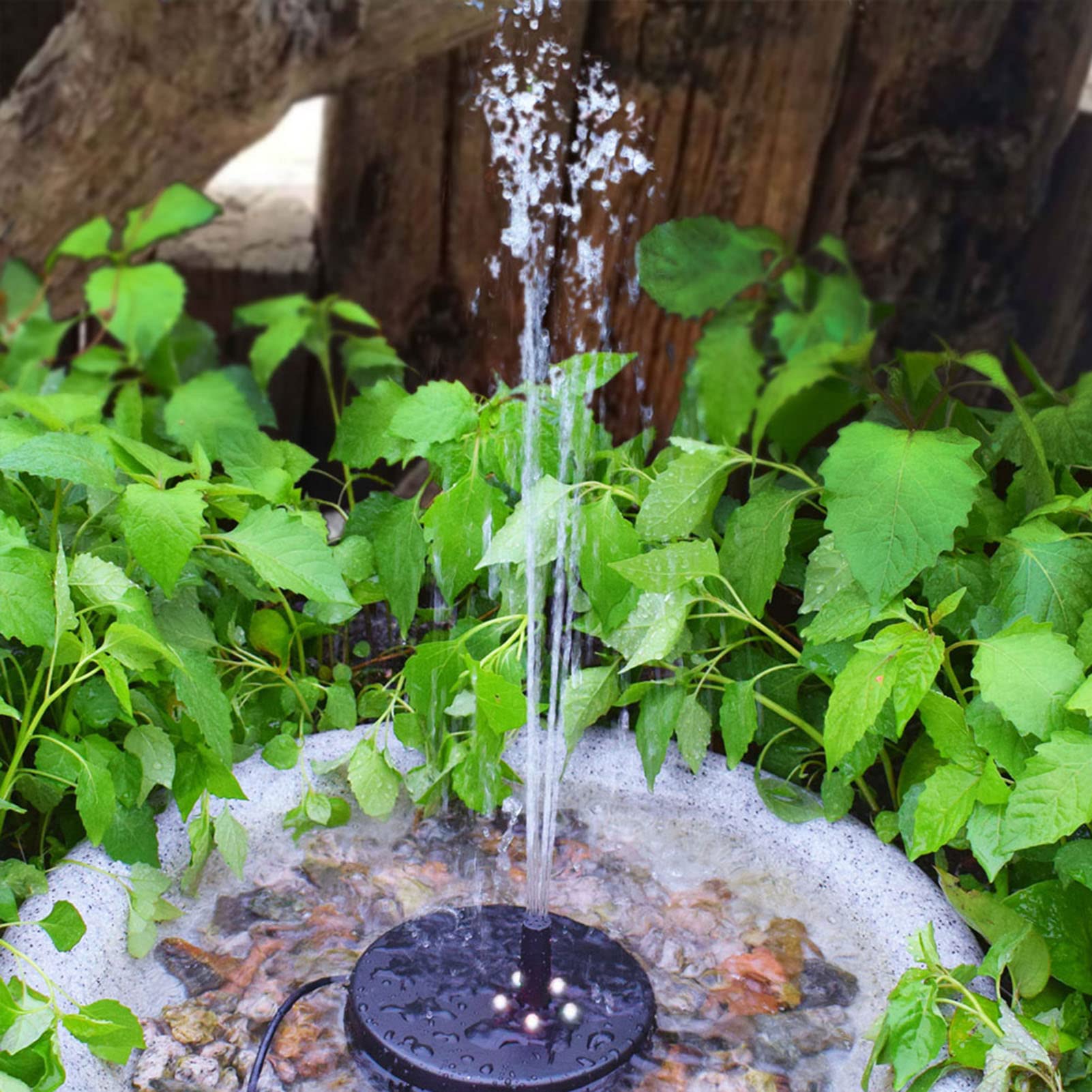 Solar Powered Floating Fountain Pump - 9V 8W Remote Control Outdoor Water Feature with LED Lights for Garden, Pond, Patio & Landscape Decoration | DIY Water Fountain Kit for Backyard, Yard & Pool Decor