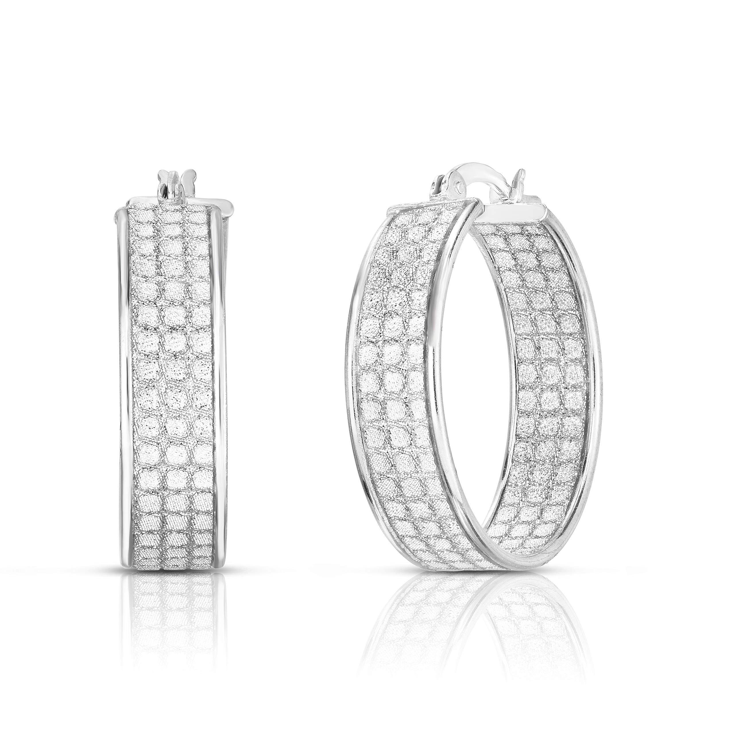 925 Sterling Silver Hoop Earrings for Women - Twist & Diamond Cut Design, Dainty Everyday Hoops for Girls | Perfect for Work, Date Night & Special Occasions