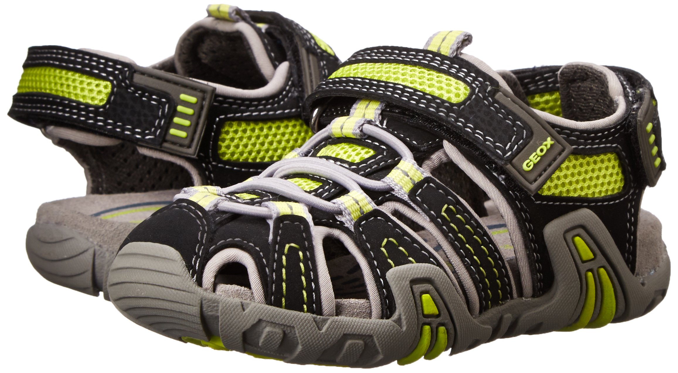 Geox Unisex Kids Slip-On Sandals with Adjustable Velcro Straps | Comfortable Lightweight Beach & Pool Shoes for Boys & Girls