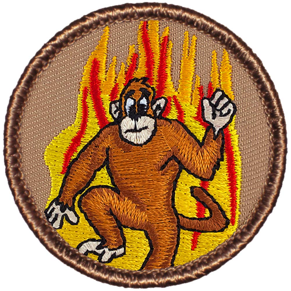 Fire Monkey 2012 Patrol Patch - 2 Inch Round Embroidered Hook & Loop Patch for Tactical Vests, Jackets, Backpacks & Military Gear