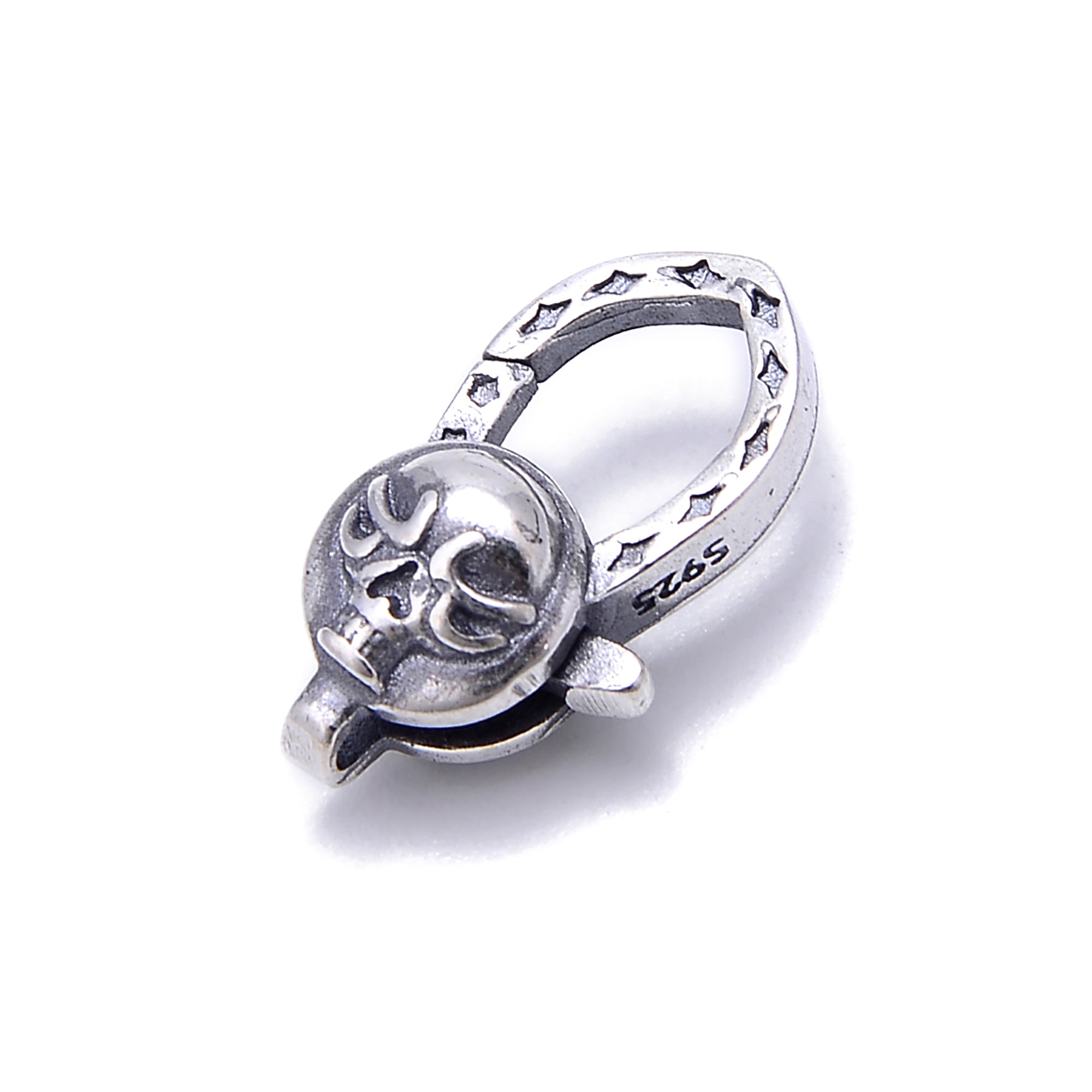 925 Sterling Silver Anti-Tarnish Skull Clasp - 8x16mm (2 Pcs/Bag) - Perfect for DIY Jewelry Making, Gothic Accessories & Punk Fashion