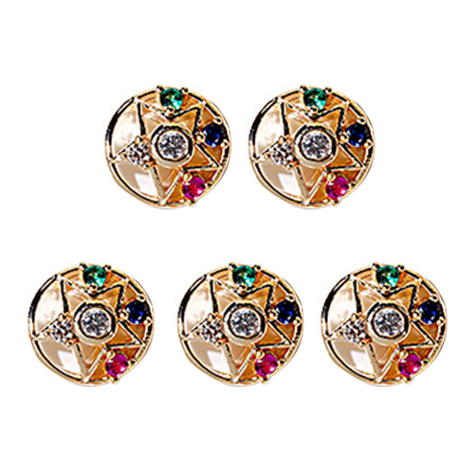 5Pcs 3D Zircon Nail Decorations - Eye-Catching DIY Nail Art Kit with Delicate Rhinestones for Women & Girls | Perfect for Manicures, Parties, Weddings & Special Occasions