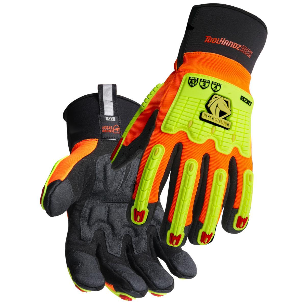 Black Stallion ToolHandz MAX Anti-Vibration Mechanics Gloves GX2327 OB - Heavy-Duty Work Gloves for Automotive Repair, Construction & Power Tool Use