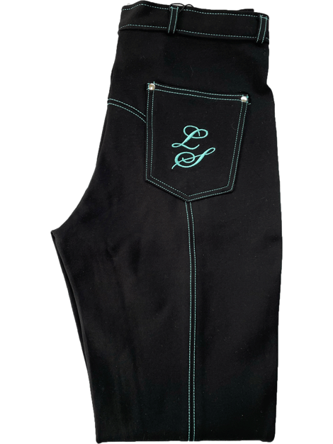 Black with Mint stitching