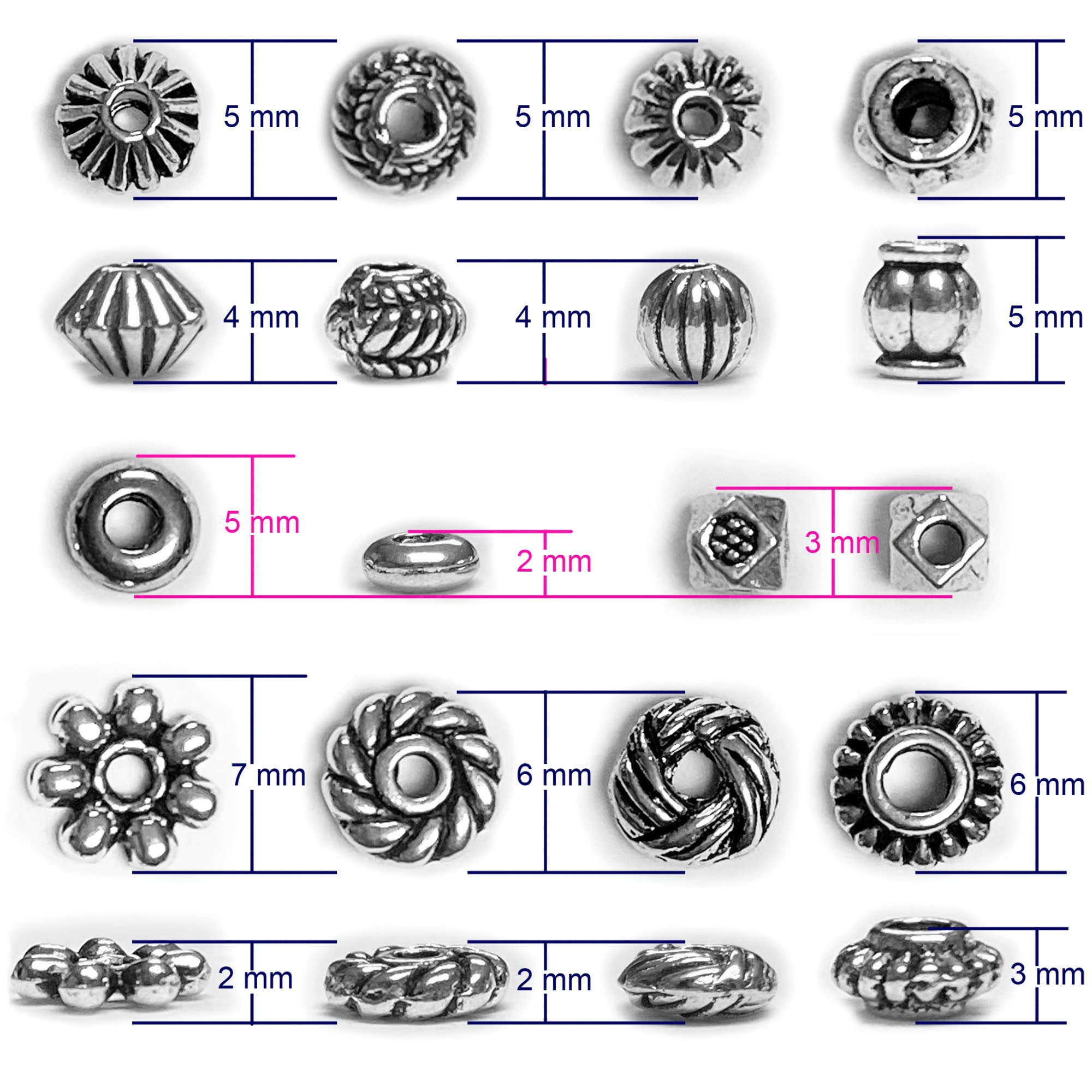 500pcs Tibetan Silver Spacer Beads - Flat Small Seed Beads for Jewelry Making, DIY Bracelets, Necklaces & Earrings - Perfect for Boho, Handmade and Fashion Jewelry Designs