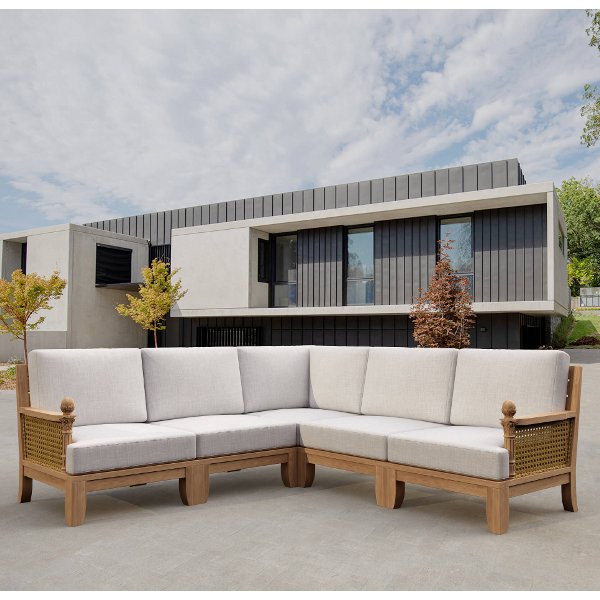 Luxury 5-Piece Deep Modular Sectional Sofa Set - Modern L-Shaped Couch for Living Room, Family Room & Home Theater Comfort