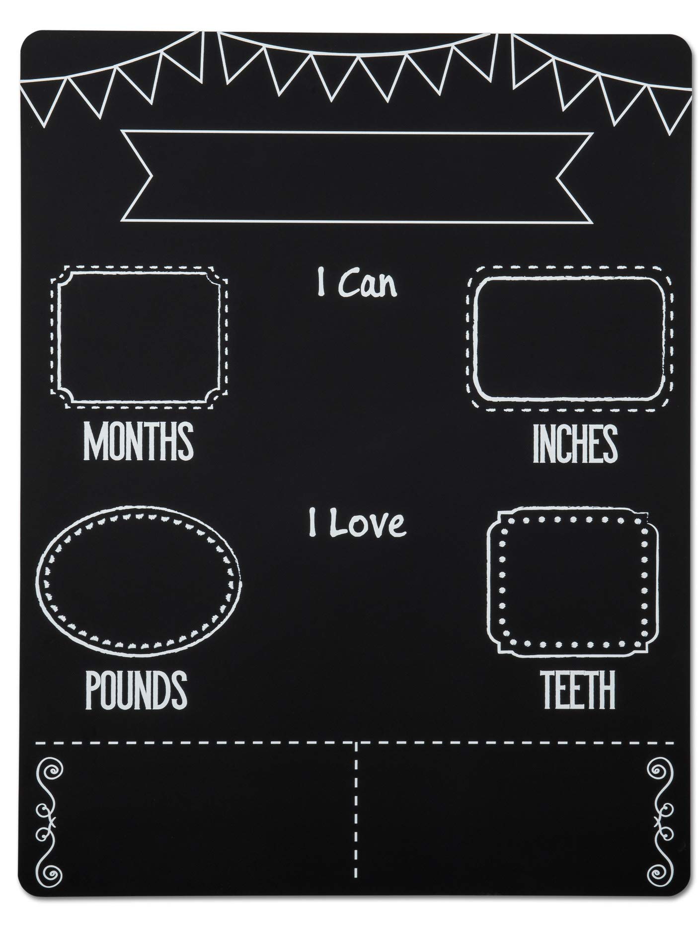 Baby Monthly Milestone Chalkboard Set with 2 Chalk Markers | 13
