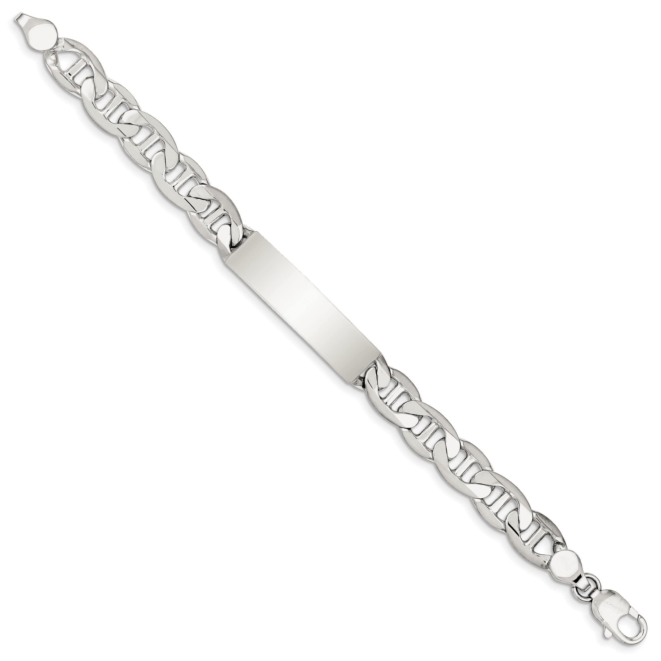 FindingKing Sterling Silver Anchor ID Bracelet 8.5